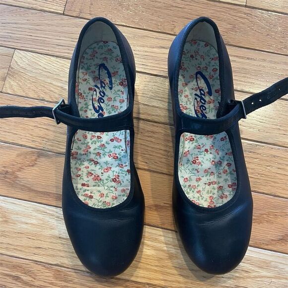 Capezio Women's Black Leather Mary Jane Tap Shoes Size 7M - Picture 5 of 8